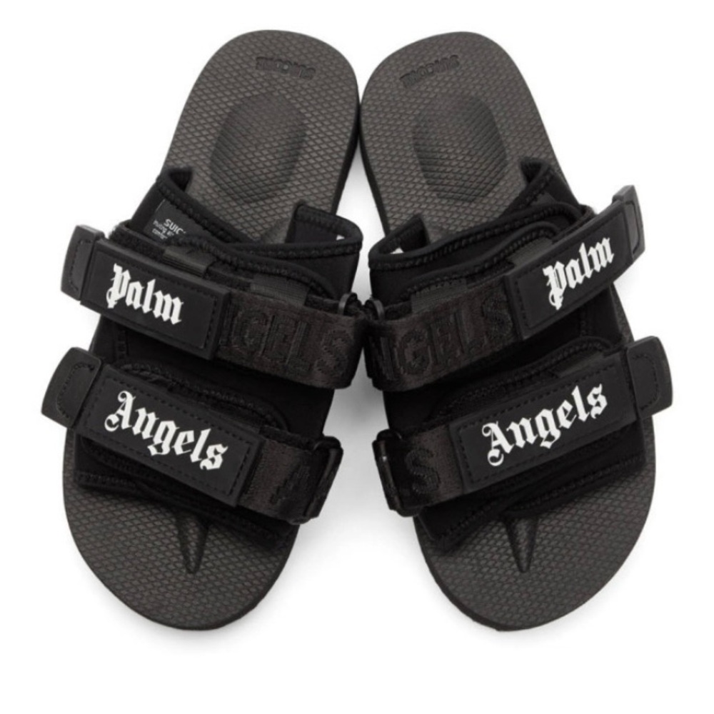 Palm Angels x Suicoke slides/sandals in black. Size 10